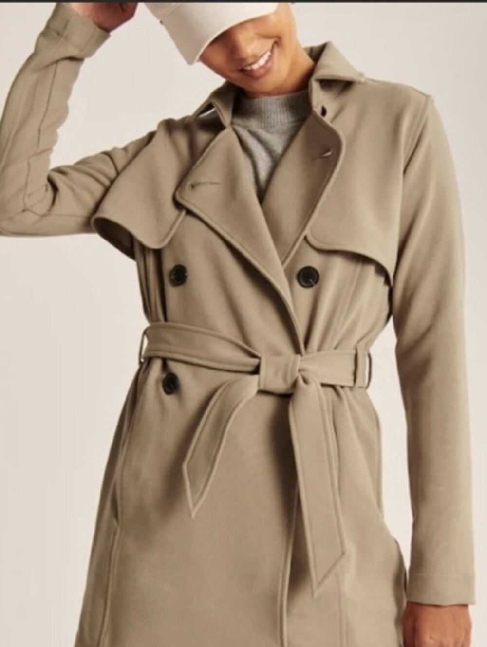 Abercrombie drapery trench coat. SM. Beige